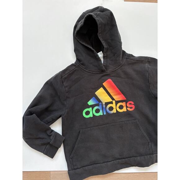 10-12 Adidas Rainbow Logo Hooded Sweatshirt - Picture 3 of 6